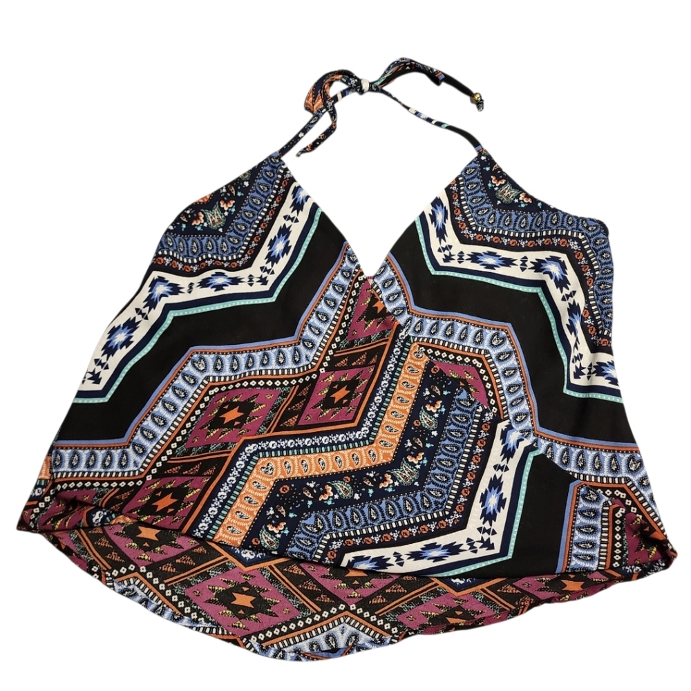 Veronica M Multicolored Halter Top Medium
